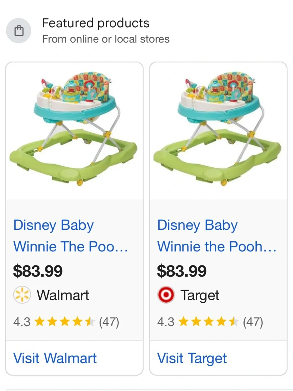 Disney Baby Walker in Teal, Green, Red and Yellow - Winnie the Pooh